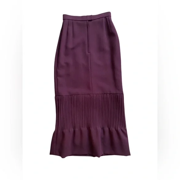 NWOT 90’s Purple Patricia Rhodes LONG PLEATED PENCIL BUBBLE HEM Maxi Skirt 4 - Picture 4 of 10